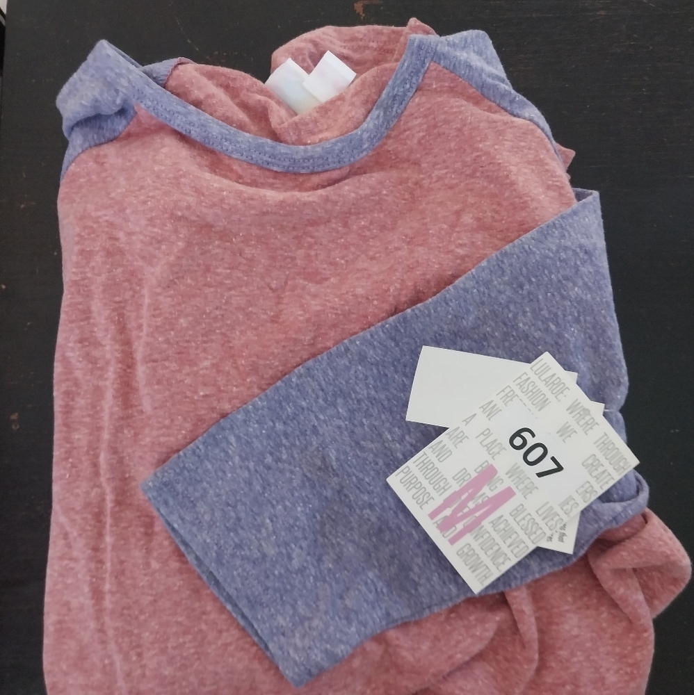 LuLaRoe Randy, Medium, Red with Blue Sleeves, NWT